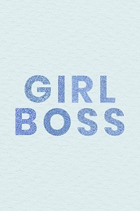 Glittery blue Girl Boss word typography social banner