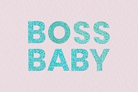Boss Baby shimmery blue text wallpaper