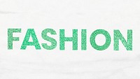 Shimmery green Fashion word typography with marble textured wallpaper
