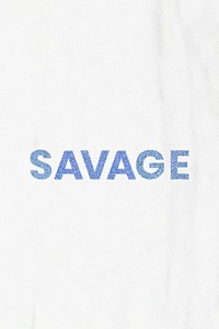 Glittery Savage blue typography white marble