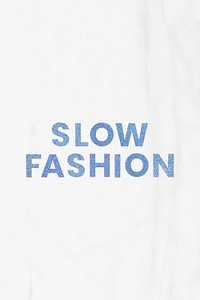 Glittery blue Slow Fashion typography social banner