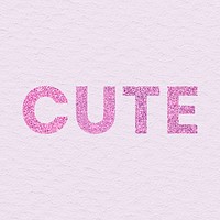 Sparkly Cute pink word typography textured background