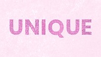 Glitter pink Unique word typography background
