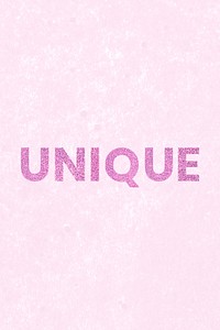 Unique shimmery pink retro typography