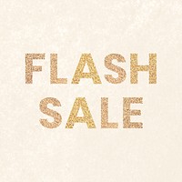 Glittery flash sale typography on a beige background