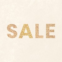 Glittery sale typography on a beige background