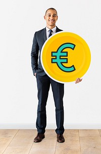 Businessman with Euro currency icon