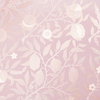 Pink pattern background, vintage botanical design psd, remix from artwork by William Morris