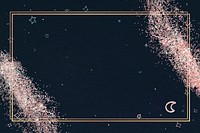 Glittery party frame psd black background