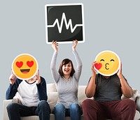 Positive emoticons and a frequency icon