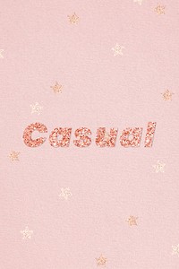 Glittery casual word on star patterned background