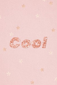 Glittery cool typography on star patterned background