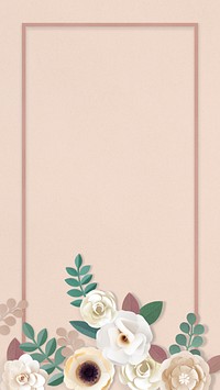 Paper craft flower element card psd