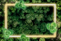 Illuminated clover rectangle frame psd