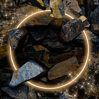 Neon rock circular frame psd