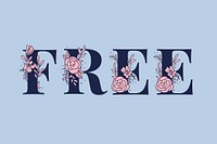 Free girly flower vector font typography