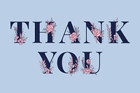 Girly Thank You word vector feminine typography font lettering