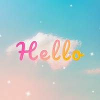 Hello word psd text effect doodle font typography