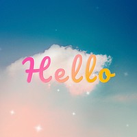 Hello word psd text effect doodle colorful hand writing