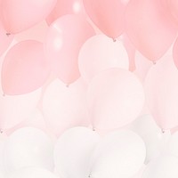 Festive pastel pink balloon background