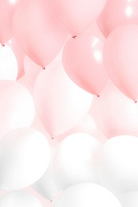 Festive pastel pink balloon background