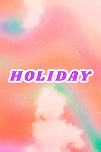 Holiday pink aesthetic psd word cotton candy background