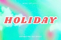 Bright blue Holiday psd aesthetic word typography