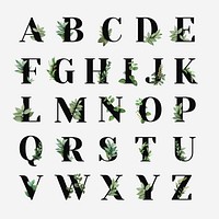 Botanical capital alphabet collection