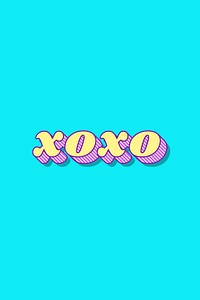 XOXO word retro bold lettering typography font vector
