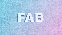 Fab colorful fabric texture typography
