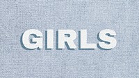 Girls text shadow bold font typography
