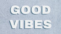 Good vibes word pastel textured font typography