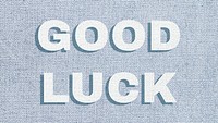 Good luck text shadow bold font typography