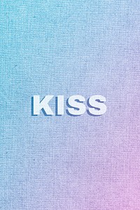 Kiss word pastel textured font typography
