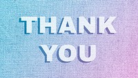 Thank you pastel textured font typography