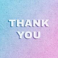 Thank you text pastel shadow font