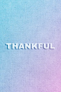 Thankful word pastel fabric texture