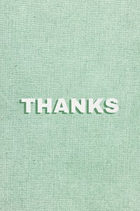 Thanks word pastel fabric texture