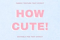 Psd fabric texture editable text effect template