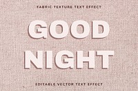 Vector editable text effect template pink fabric texture