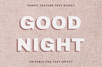 Psd editable text effect template fabric texture