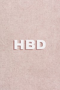 Word HBD bold typography font