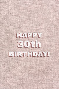 Happy 30th birthday typography text