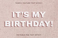 Beige editable fabric psd text effect template