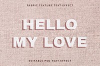 Fabric texture editable psd text effect template