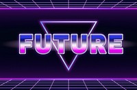 Future retro style word on futuristic background