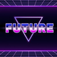 Future retro style word on futuristic background