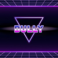 Bully retro style word on futuristic background