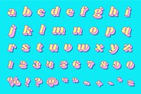 Bold alphabet number set vector retro typography