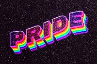 Psd pride font typography 3D Rainbow shadow
